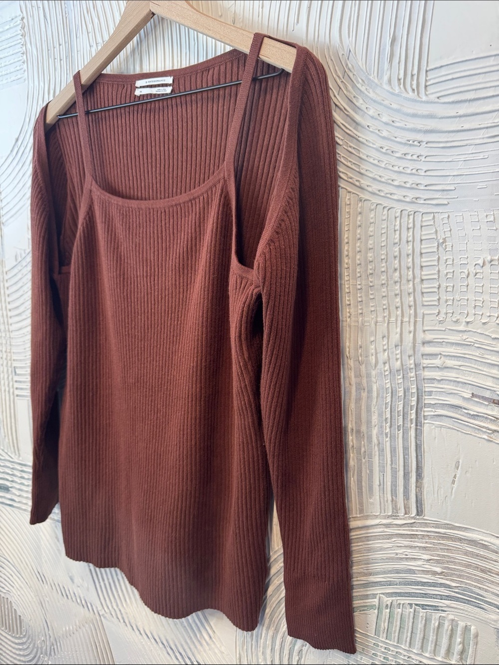 Anthropologie Ribbed Cold-Shoulder Sweater in Brown N0380 - Picture 4 of 4